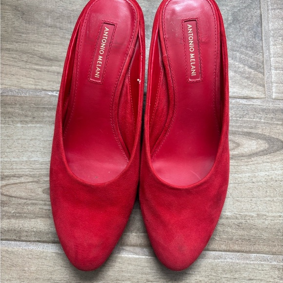 ANTONIO MELANI Red Suede Mules - Picture 2 of 8